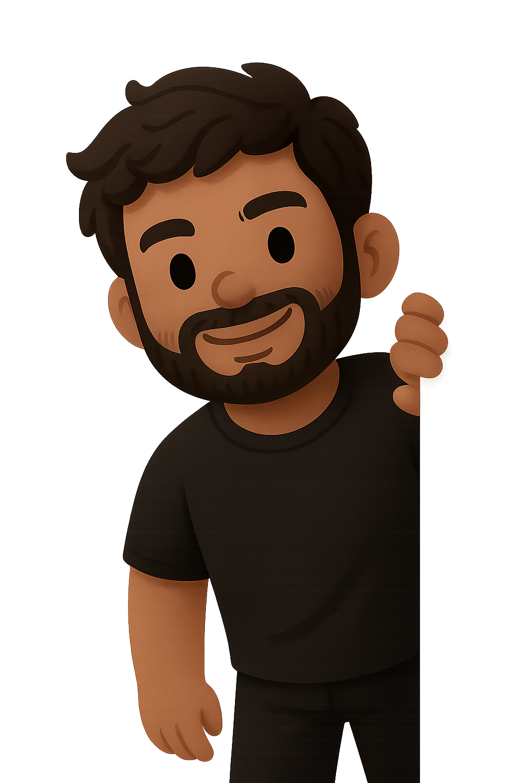 Cartoon avatar peeking