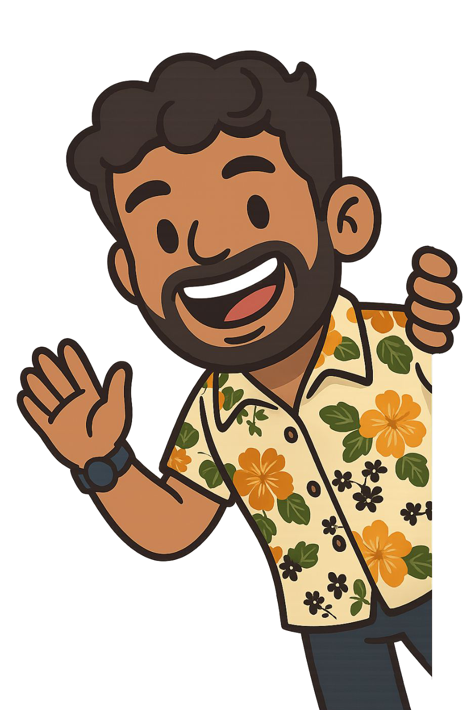 Cartoon avatar peeking